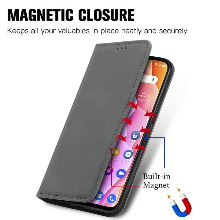 For TCL 10L Retro Skin Feel Magnetic Horizontal Flip Leather Phone Case