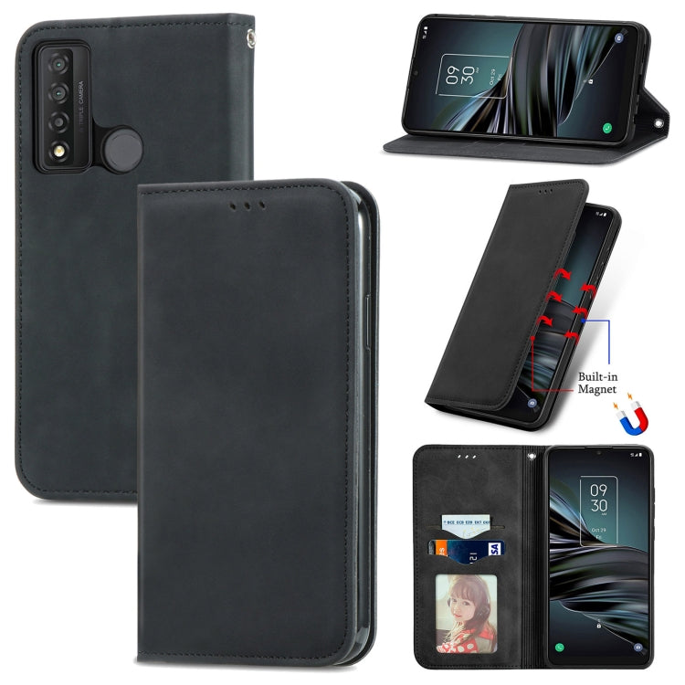 For TCL 20 XE Retro Skin Feel Magnetic Horizontal Flip Leather Phone Case