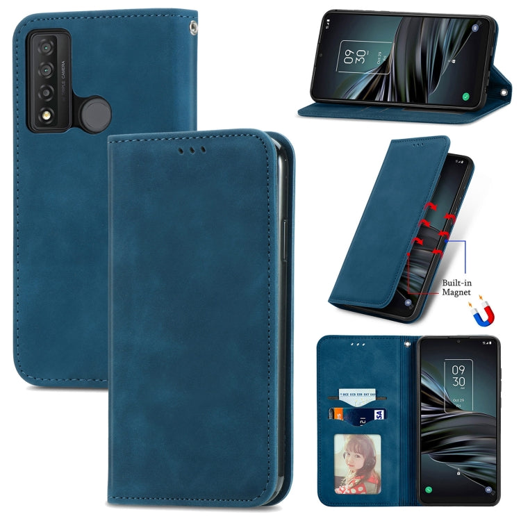 For TCL 20 XE Retro Skin Feel Magnetic Horizontal Flip Leather Phone Case