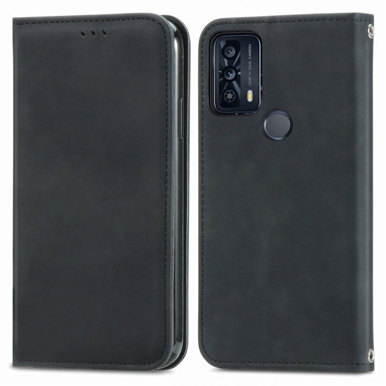 For TCL 20B Retro Skin Feel Magnetic Horizontal Flip Leather Phone Case