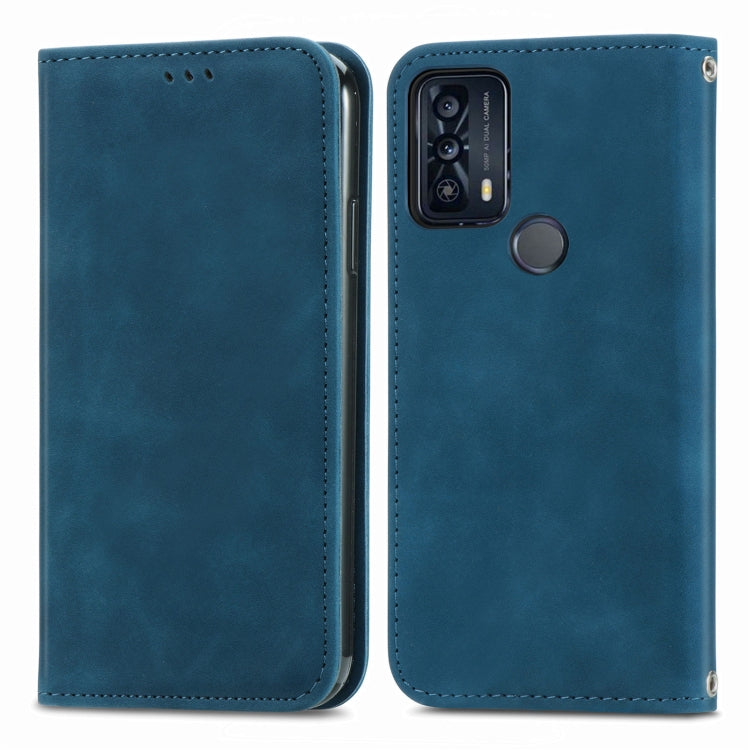 For TCL 20B Retro Skin Feel Magnetic Horizontal Flip Leather Phone Case