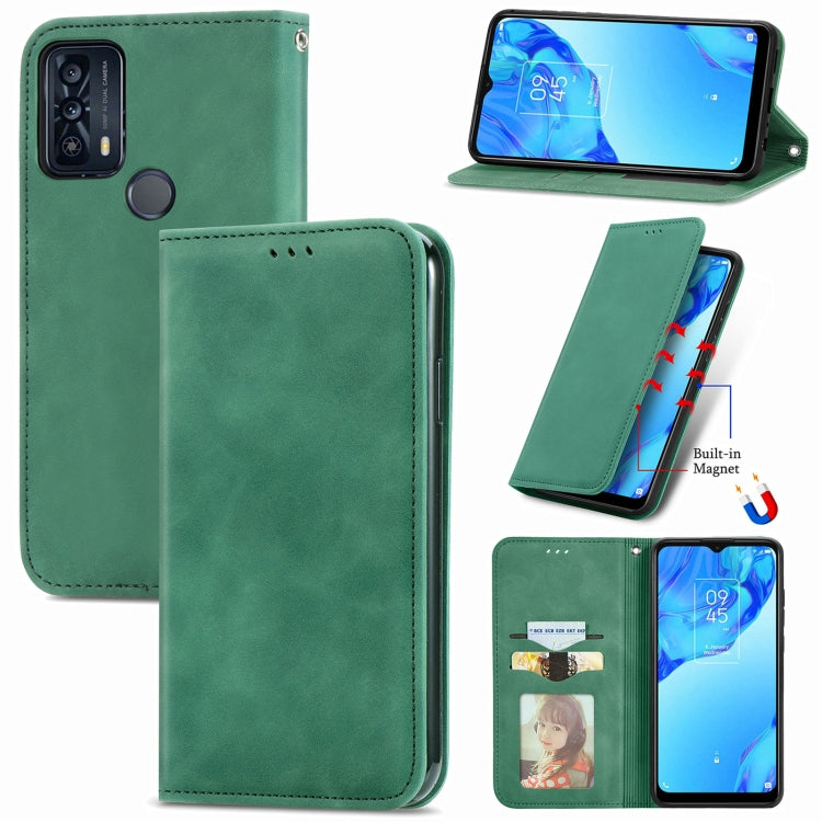 For TCL 20B Retro Skin Feel Magnetic Horizontal Flip Leather Phone Case