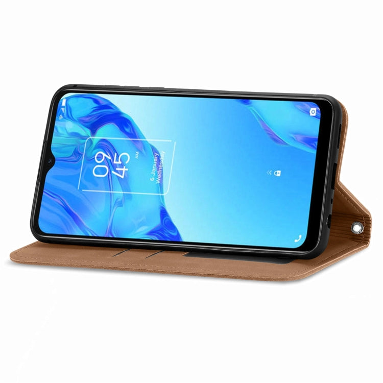 For TCL 20B Retro Skin Feel Magnetic Horizontal Flip Leather Phone Case