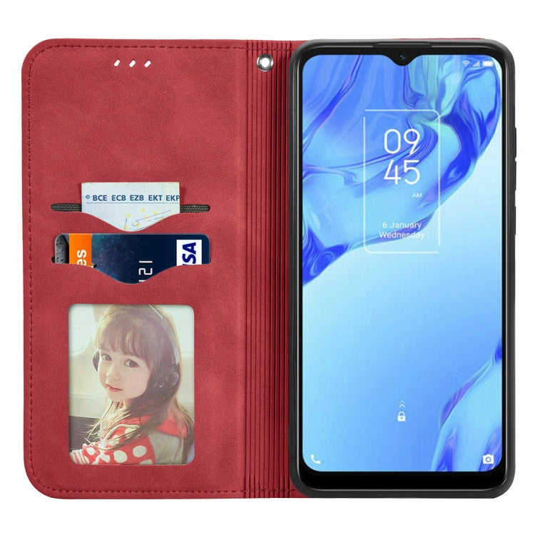 For TCL 20B Retro Skin Feel Magnetic Horizontal Flip Leather Phone Case