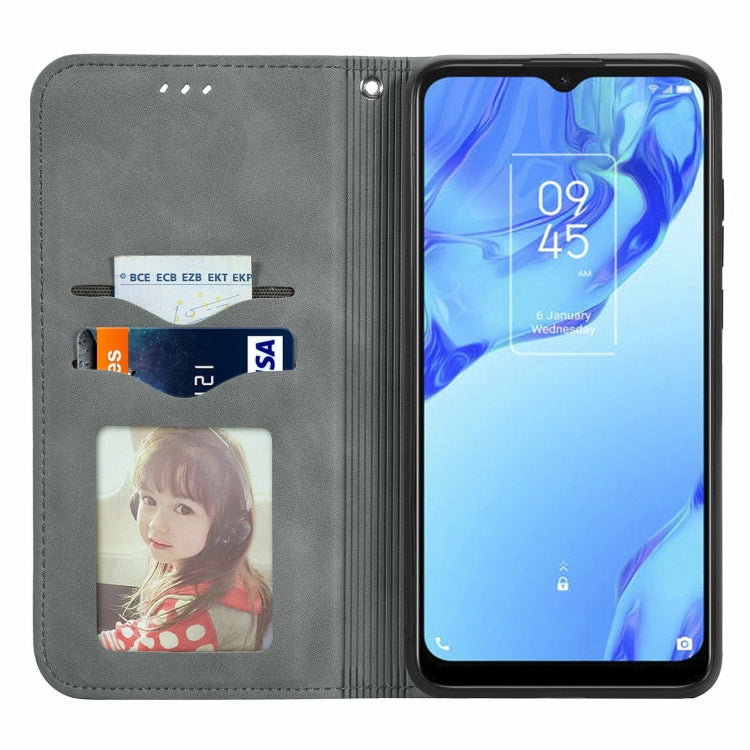 For TCL 20B Retro Skin Feel Magnetic Horizontal Flip Leather Phone Case