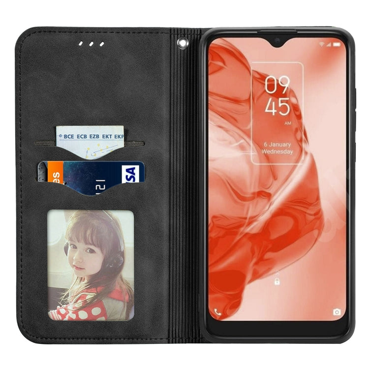 For TCL 205 Retro Skin Feel Magnetic Horizontal Flip Leather Phone Case