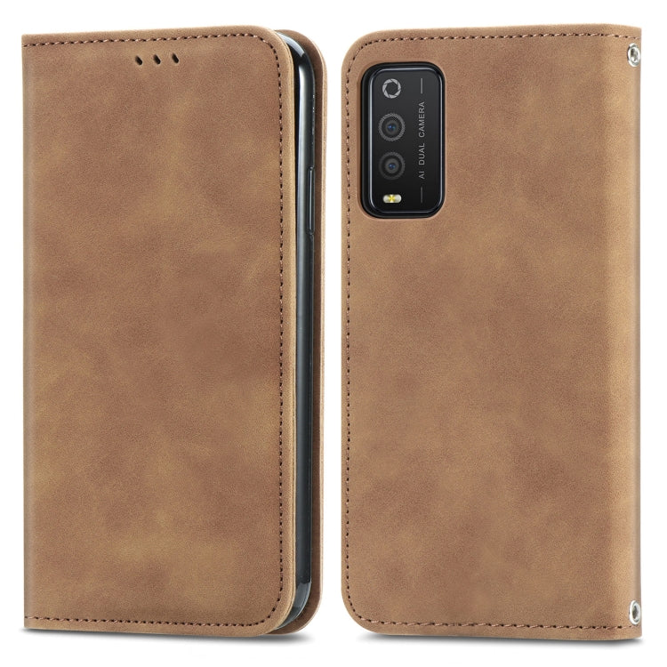 For TCL 205 Retro Skin Feel Magnetic Horizontal Flip Leather Phone Case