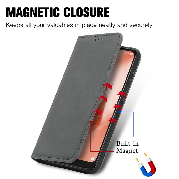 For TCL 205 Retro Skin Feel Magnetic Horizontal Flip Leather Phone Case
