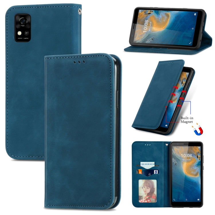For ZTE Blade A31 Retro Skin Feel Magnetic Horizontal Flip Leather Phone Case