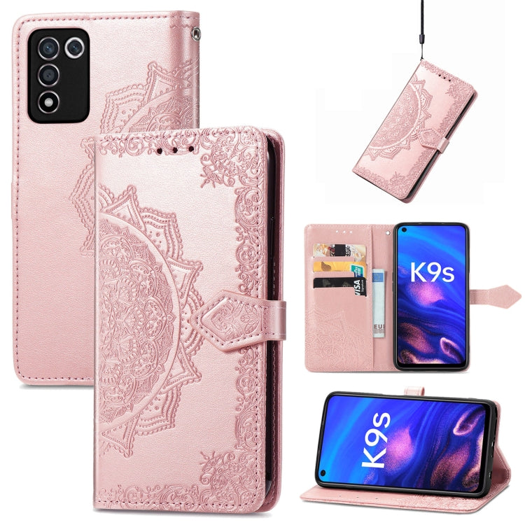 For OPPO K9s Mandala Flower Embossed Horizontal Flip Leather Phone Case