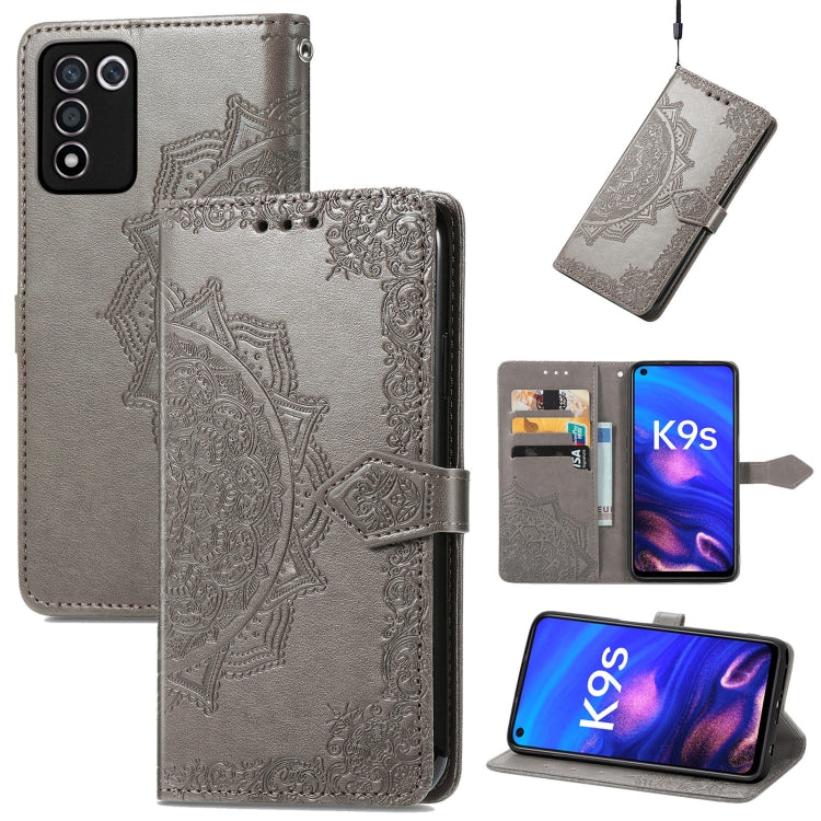 For OPPO K9s Mandala Flower Embossed Horizontal Flip Leather Phone Case