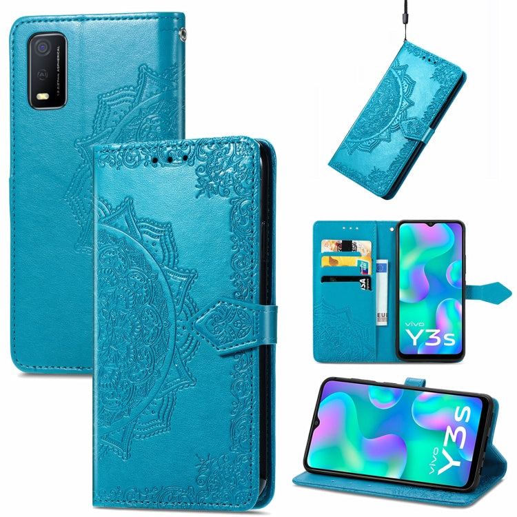 For vivo Y3s 2021 Mandala Flower Embossed Horizontal Flip Leather Phone Case