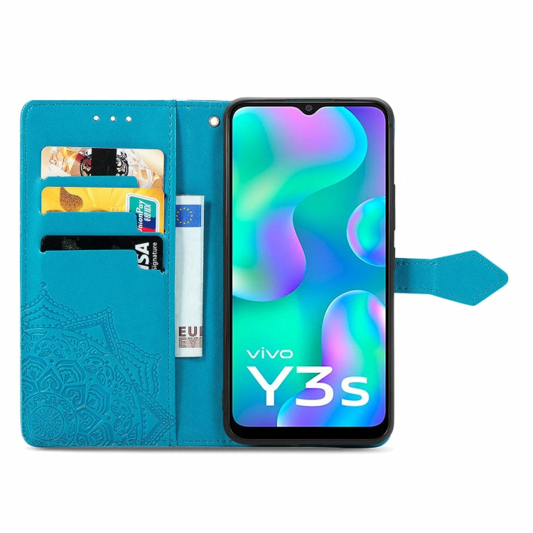 For vivo Y3s 2021 Mandala Flower Embossed Horizontal Flip Leather Phone Case