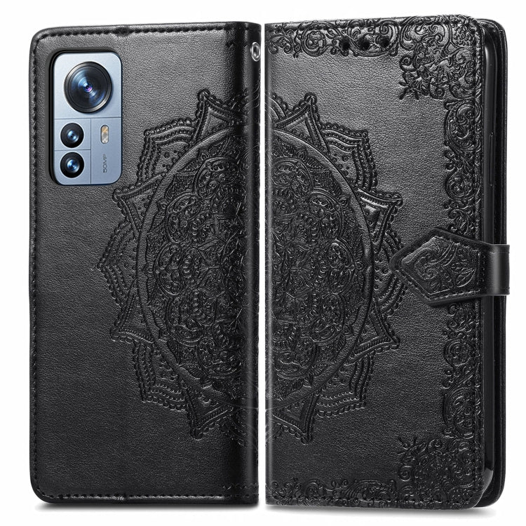 For Xiaomi 12 Pro Mandala Flower Embossed Horizontal Flip Leather Phone Case