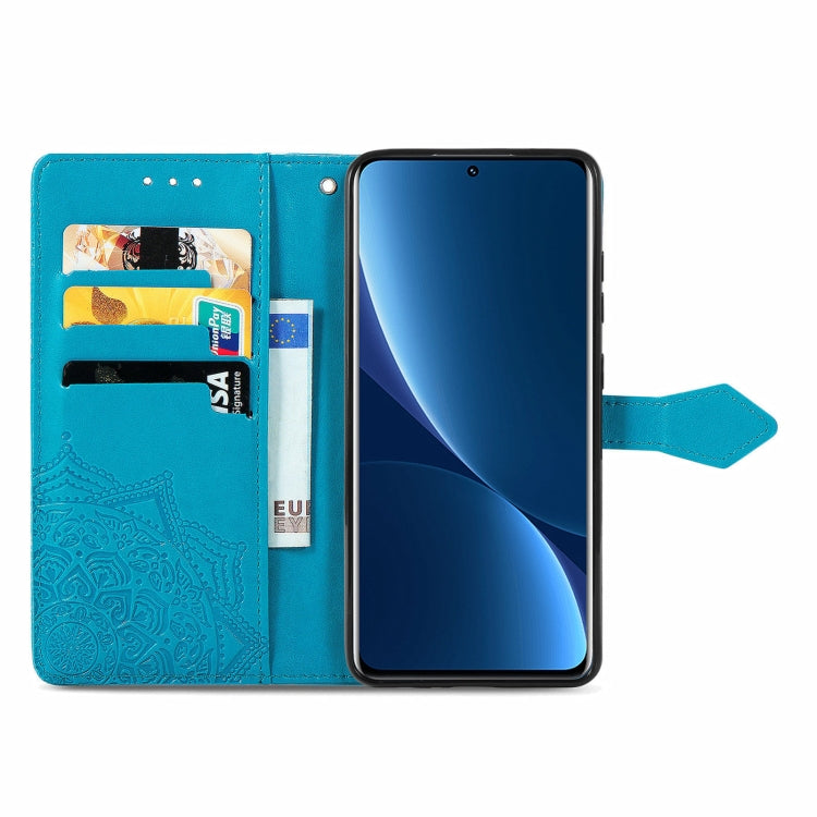 For Xiaomi 12 Pro Mandala Flower Embossed Horizontal Flip Leather Phone Case