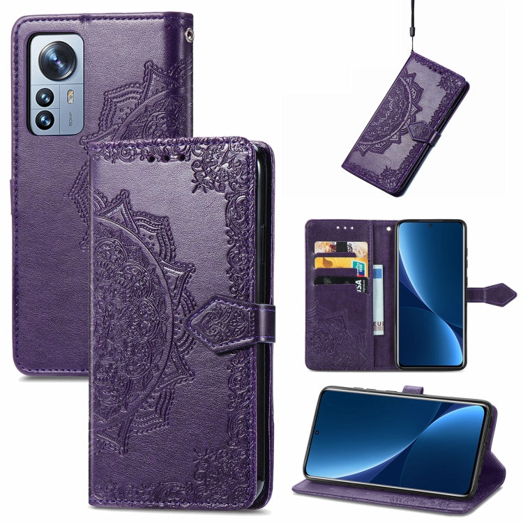 For Xiaomi 12 Pro Mandala Flower Embossed Horizontal Flip Leather Phone Case