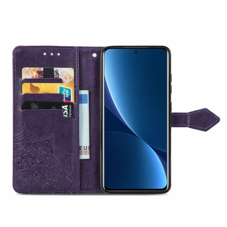 For Xiaomi 12 Pro Mandala Flower Embossed Horizontal Flip Leather Phone Case