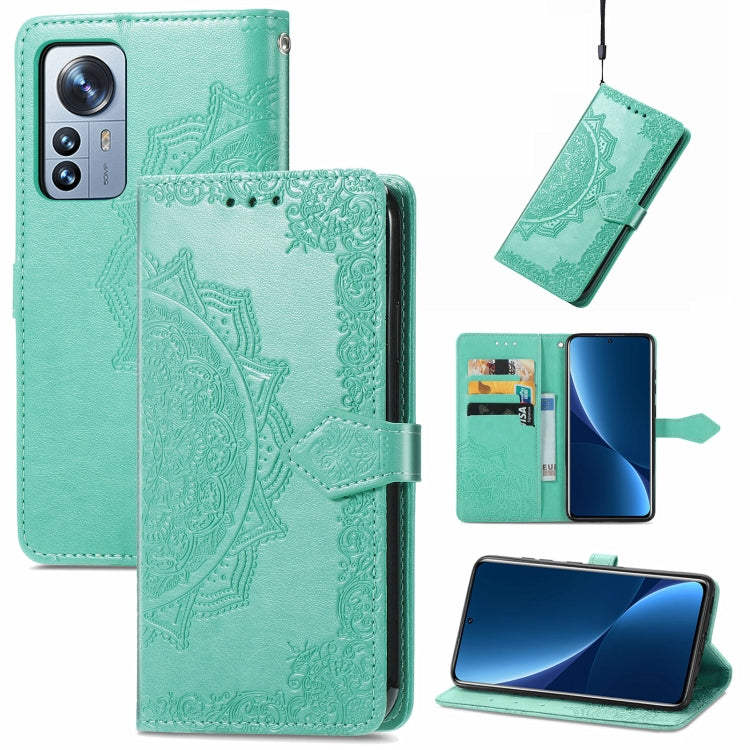 For Xiaomi 12 Pro Mandala Flower Embossed Horizontal Flip Leather Phone Case
