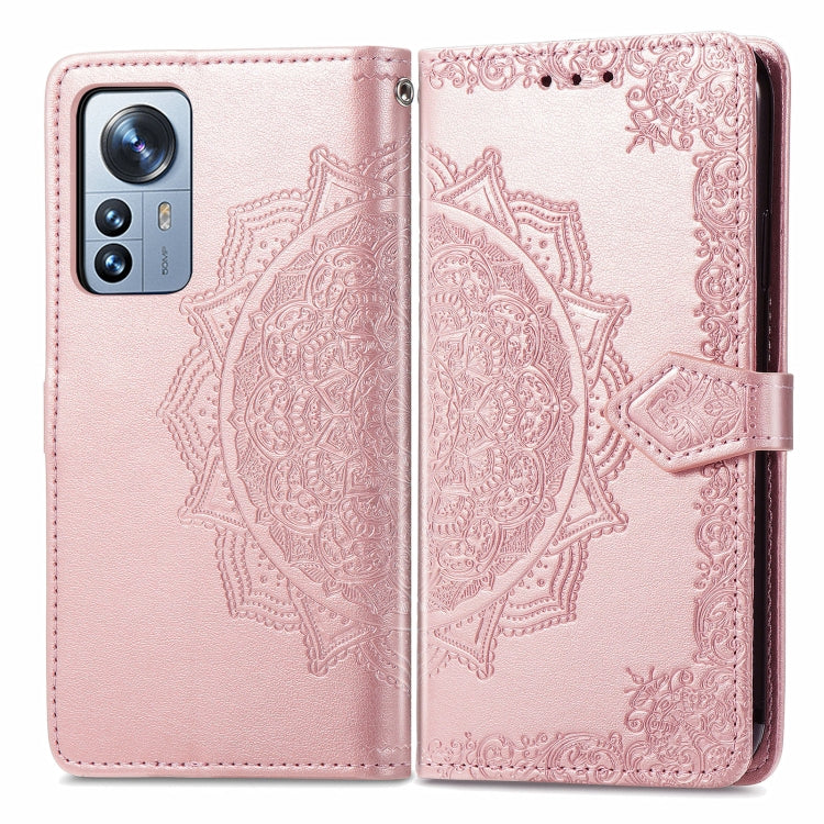 For Xiaomi 12 Pro Mandala Flower Embossed Horizontal Flip Leather Phone Case