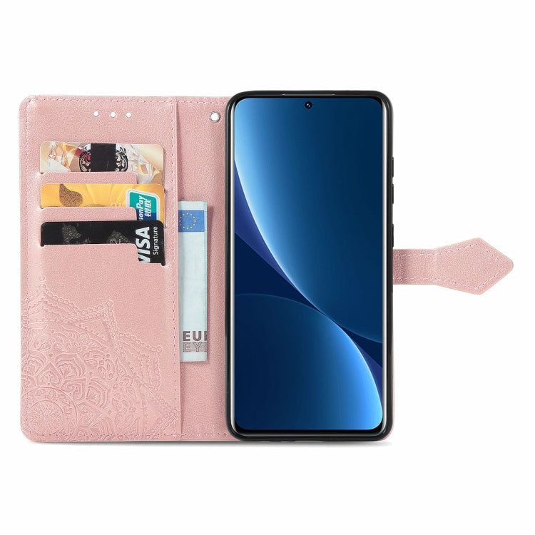 For Xiaomi 12 Pro Mandala Flower Embossed Horizontal Flip Leather Phone Case