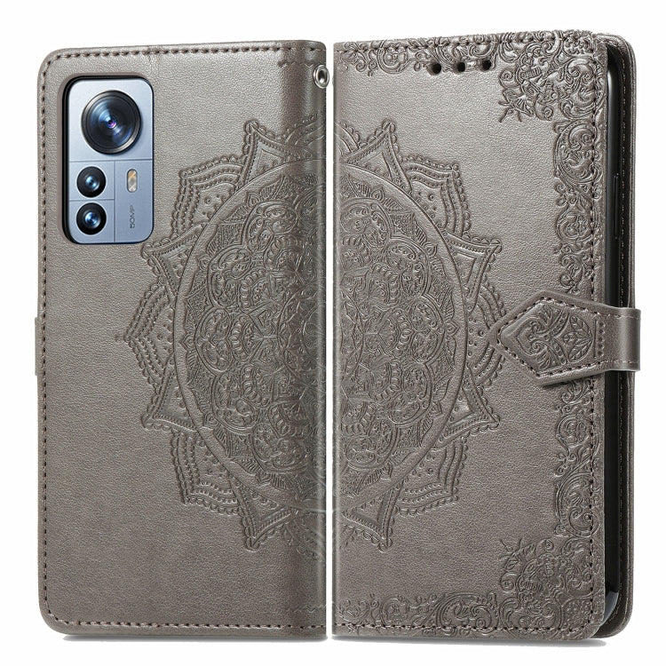 For Xiaomi 12 Pro Mandala Flower Embossed Horizontal Flip Leather Phone Case