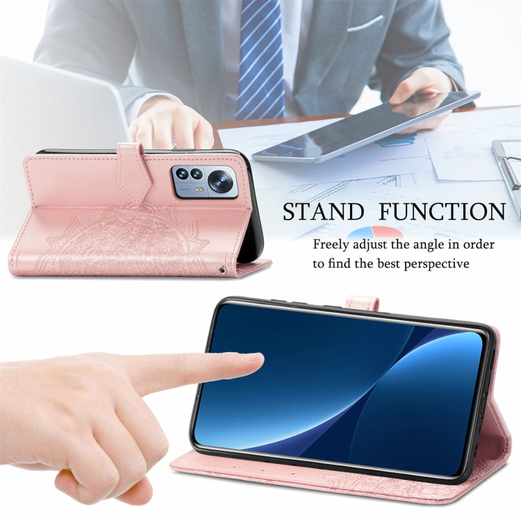 For Xiaomi 12 Pro Mandala Flower Embossed Horizontal Flip Leather Phone Case