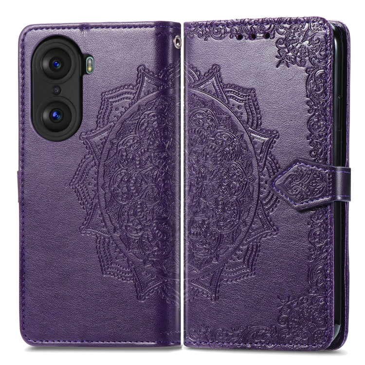 For Honor 60 Pro Mandala Flower Embossed Horizontal Flip Leather Phone Case