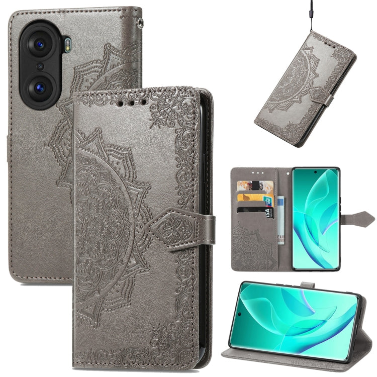 For Honor 60 Pro Mandala Flower Embossed Horizontal Flip Leather Phone Case