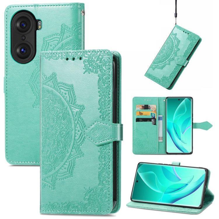 For Honor 60 Pro Mandala Flower Embossed Horizontal Flip Leather Phone Case