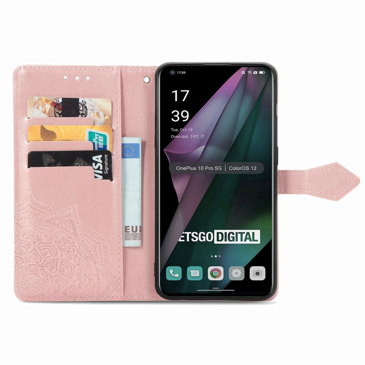 For OnePlus 10 Pro Mandala Flower Embossed Horizontal Flip Leather Phone Case