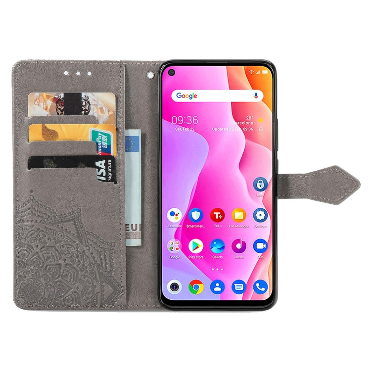 For TCL 10L Mandala Flower Embossed Horizontal Flip Leather Phone Case