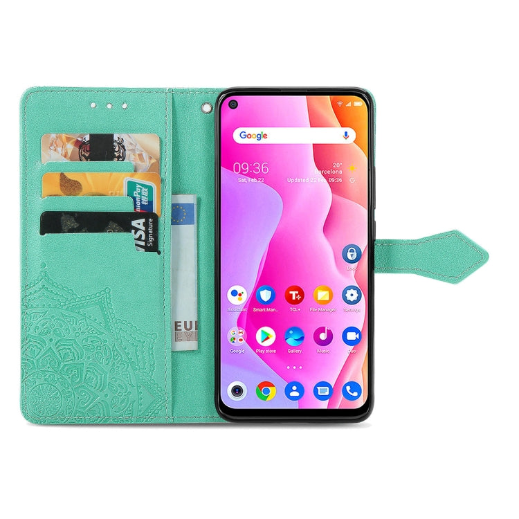For TCL 10L Mandala Flower Embossed Horizontal Flip Leather Phone Case