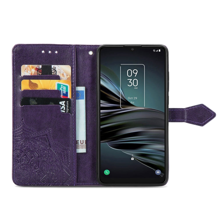 For TCL 20 XE Mandala Flower Embossed Horizontal Flip Leather Phone Case