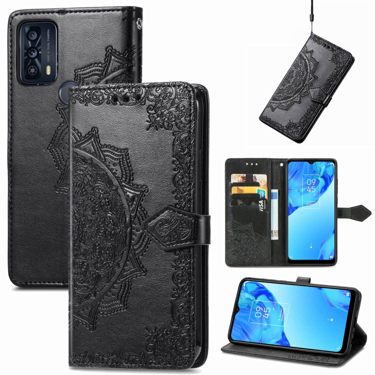 For TCL 20B Mandala Flower Embossed Horizontal Flip Leather Phone Case