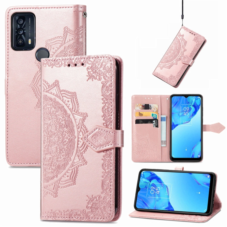 For TCL 20B Mandala Flower Embossed Horizontal Flip Leather Phone Case