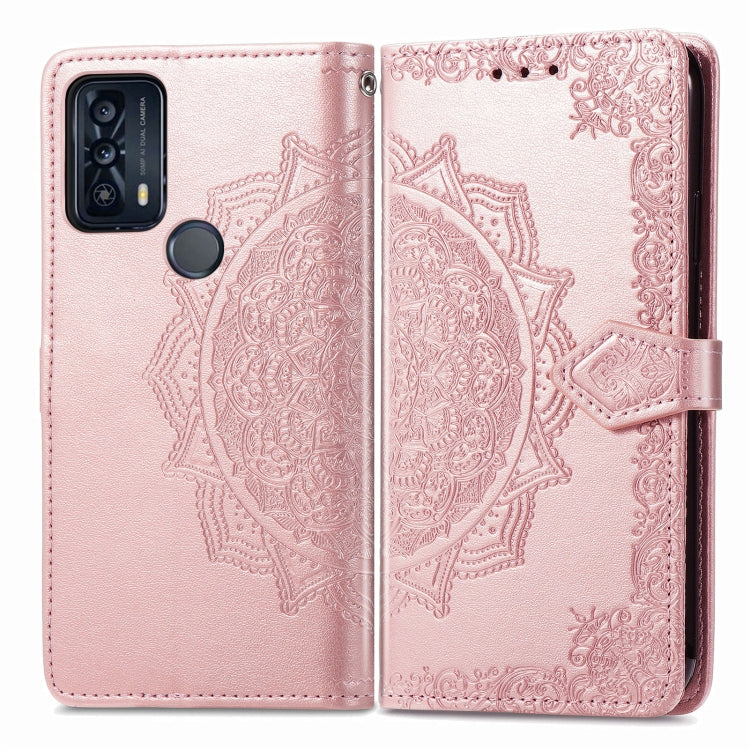 For TCL 20B Mandala Flower Embossed Horizontal Flip Leather Phone Case