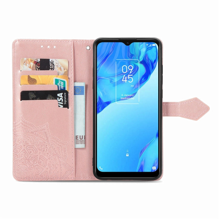 For TCL 20B Mandala Flower Embossed Horizontal Flip Leather Phone Case