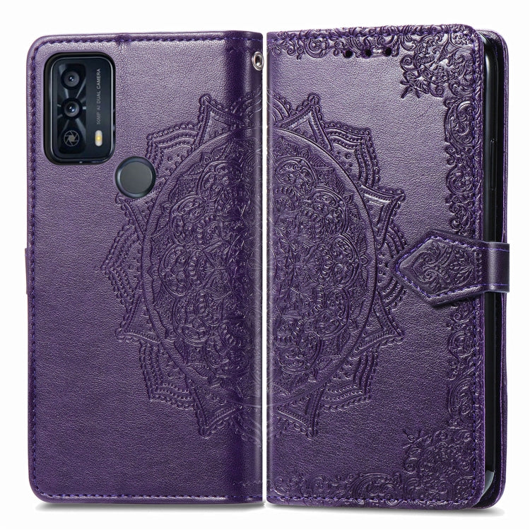 For TCL 20B Mandala Flower Embossed Horizontal Flip Leather Phone Case