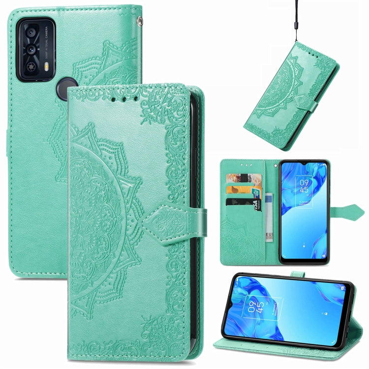 For TCL 20B Mandala Flower Embossed Horizontal Flip Leather Phone Case