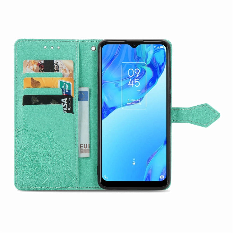 For TCL 20B Mandala Flower Embossed Horizontal Flip Leather Phone Case