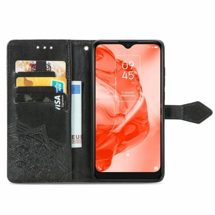 For TCL 205 Mandala Flower Embossed Horizontal Flip Leather Phone Case