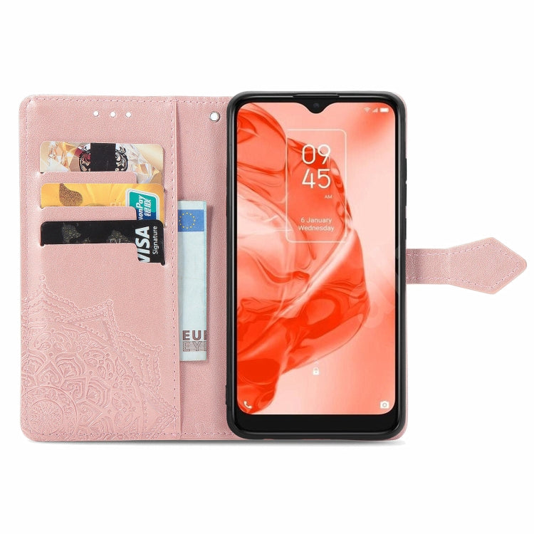 For TCL 205 Mandala Flower Embossed Horizontal Flip Leather Phone Case