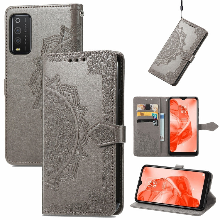 For TCL 205 Mandala Flower Embossed Horizontal Flip Leather Phone Case