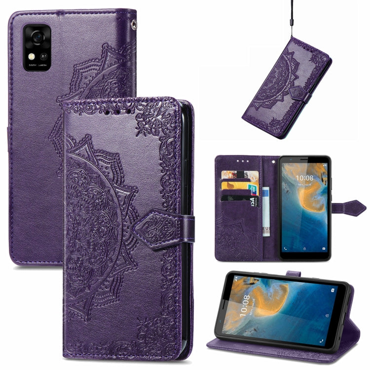 For ZTE Blade A31 Mandala Flower Embossed Horizontal Flip Leather Phone Case