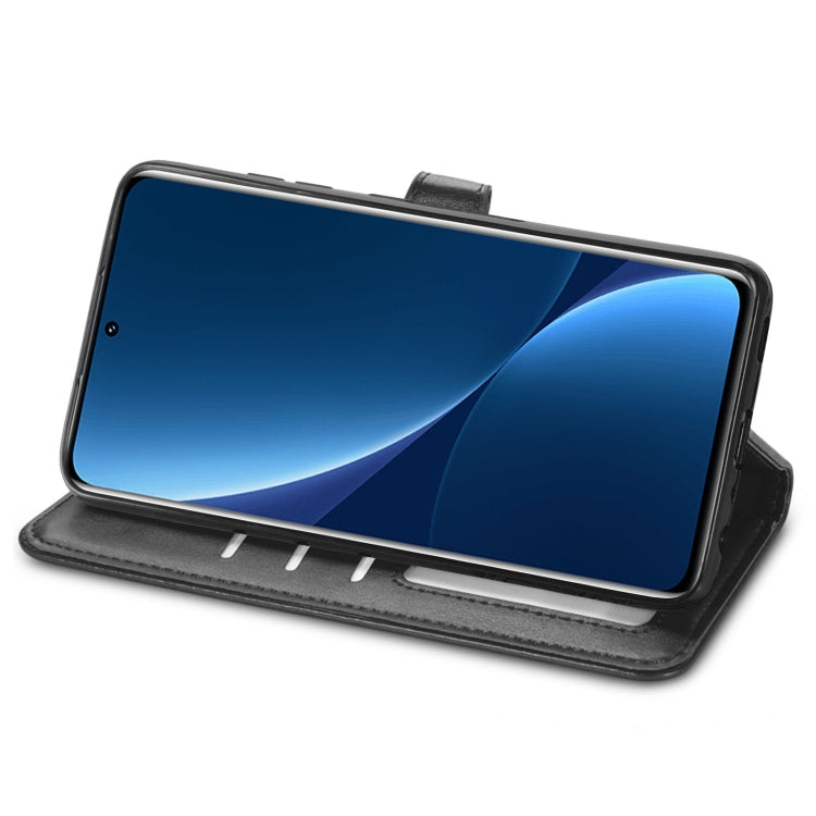 For Xiaomi 12 Pro Solid Color Leather Buckle Phone Case