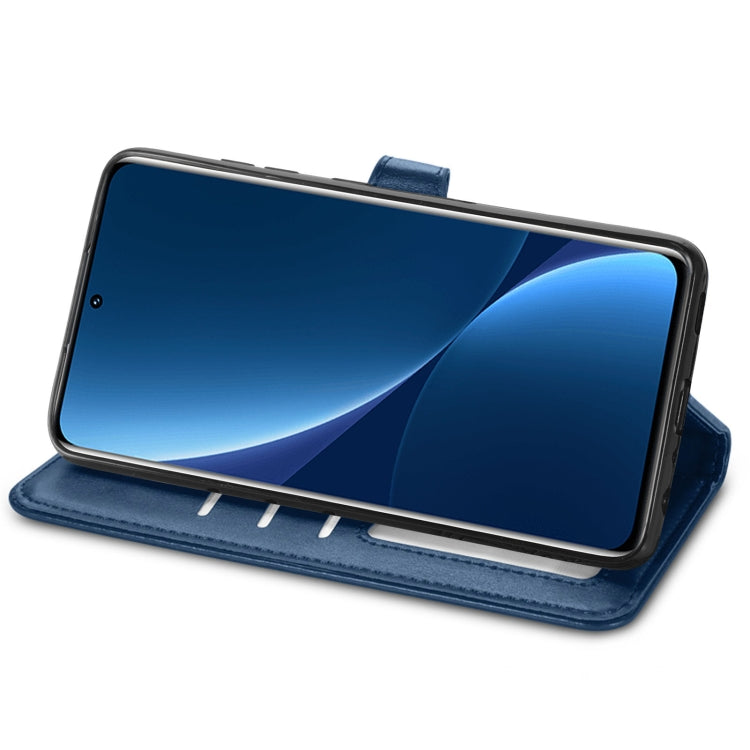 For Xiaomi 12 Pro Solid Color Leather Buckle Phone Case