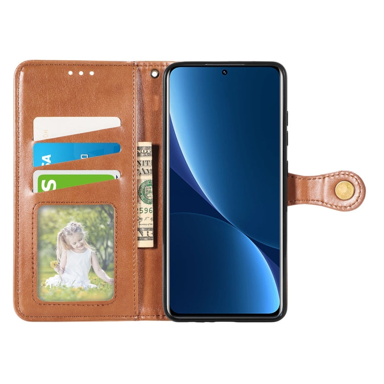 For Xiaomi 12 Pro Solid Color Leather Buckle Phone Case