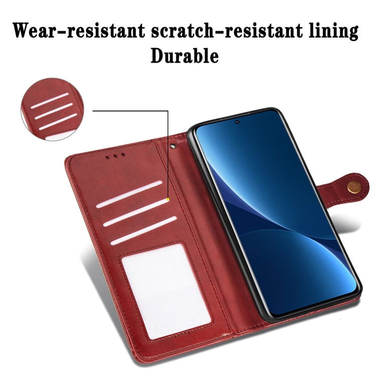 For Xiaomi 12 Pro Solid Color Leather Buckle Phone Case