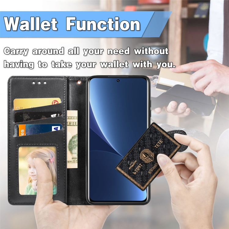 For Xiaomi 12 Pro Solid Color Leather Buckle Phone Case