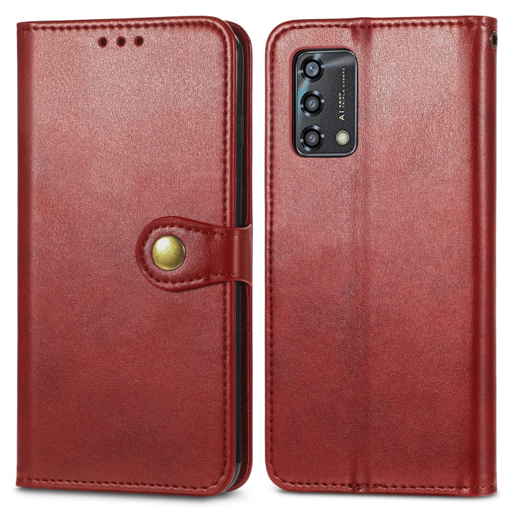 For OPPO A95 4G Solid Color Leather Buckle Phone Case